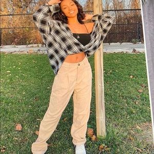 A black and white flannel